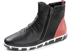 Gemini Schuhe|Damenschuhe>, trendige Damen-Boots, Weite G, mit herausnehmbarem Fußbett SCHWARZ-ROT