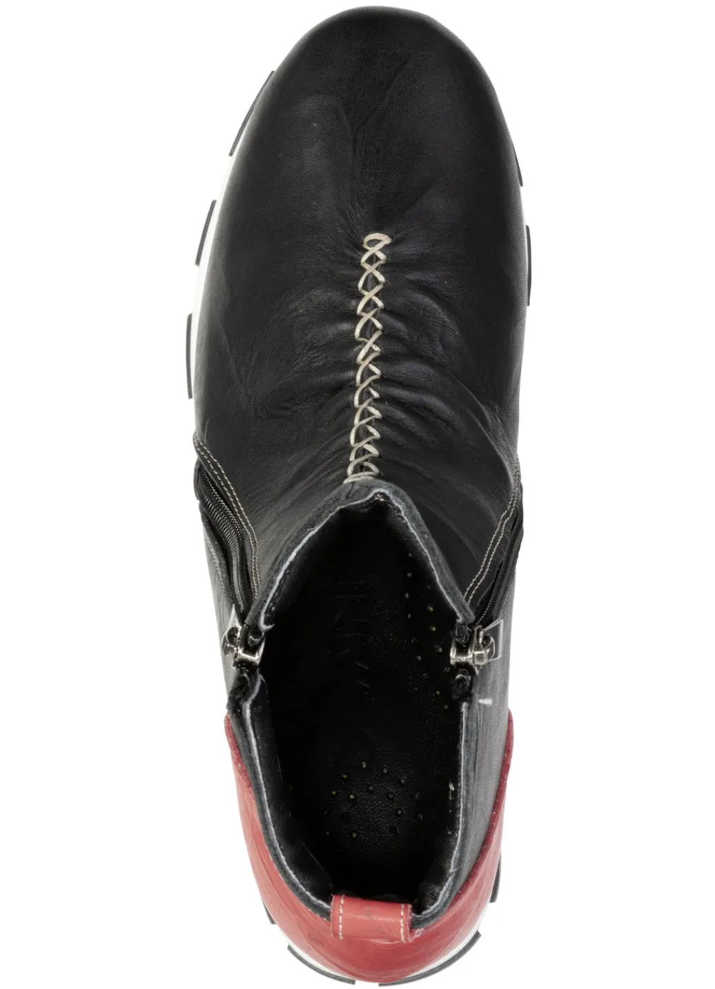 Gemini Schuhe|Damenschuhe>, trendige Damen-Boots, Weite G, mit herausnehmbarem Fußbett SCHWARZ-ROT