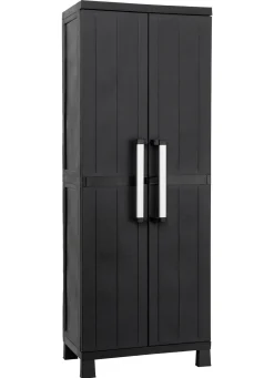 Gartenmöbel></noscript>Geräteschrank Garage mit Holzlamellen-Effekt SCHWARZ