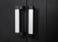 Gartenmöbel></noscript>Geräteschrank Garage mit Holzlamellen-Effekt SCHWARZ