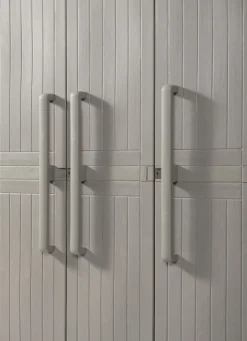 Gartenmöbel></noscript>Geräteschrank, 3-türig GRAU