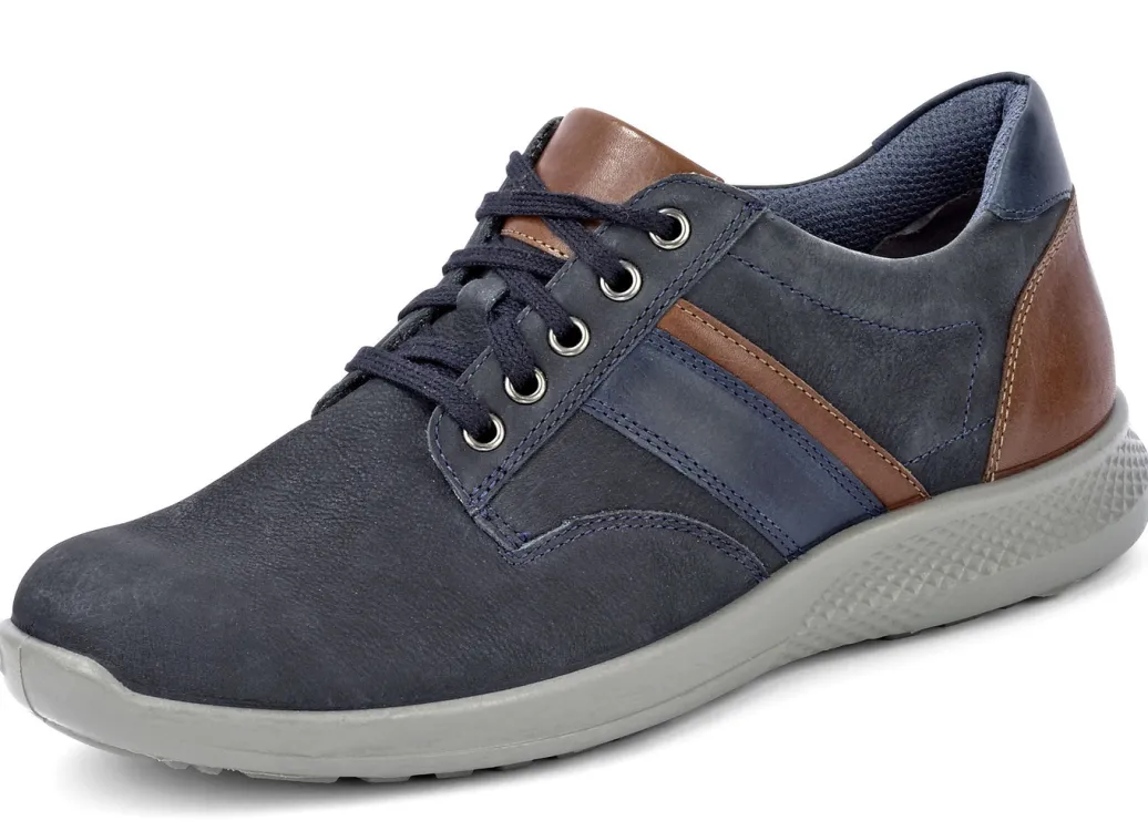 GINO GALANTE Herrenschuhe|Schuhe>, bequeme Herren-Schnürschuhe, Weite K, mit herausnehmbarem Fußbett MARINE-COGNAC