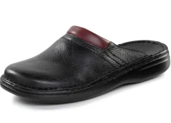 GINO GALANTE Herrenschuhe|Schuhe>, bequeme Herren-Pantoletten, Weite H, aus Leder SCHWARZ-CHIANTI