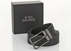 GINO GALANTE Accessoires>Herren-Gürtel inkl. Box, zum Kürzen, 4 cm breit SCHWARZ