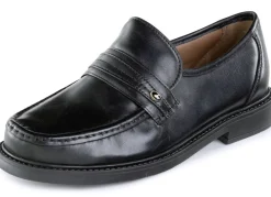 GINO GALANTE Herrenschuhe|Schuhe>, schicke Herren-Slipper, mit Gummizug SCHWARZ