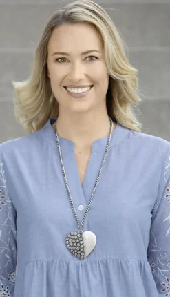 Damen-Modeschmuck>Gliederkette mit Herz-Anhänger ALTSILBER