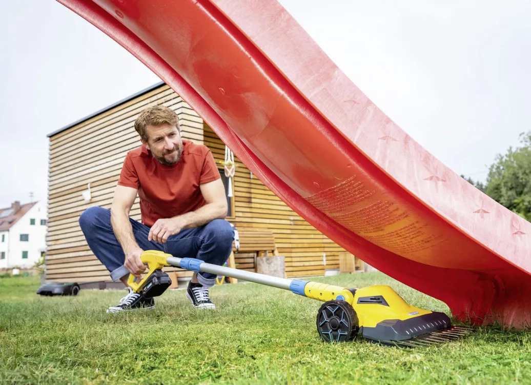 Gartenpflege|Gartengeräte Und Zubehör>Gloria FineCut Akku-Einhandmäher GELB-BLAU