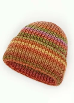 Accessoires>Grobstrick-Mütze in interessantem Dessin MULTICOLOR