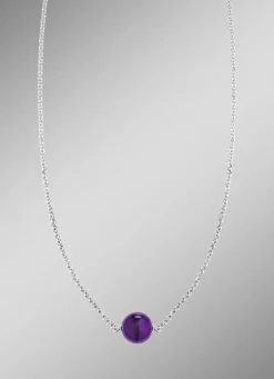 Damen-Edelsteinschmuck|Damen-Silberschmuck>Halskette mit echt Amethyst