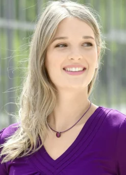 Damen-Modeschmuck>Halskette mit Kristallstein FUCHSIA