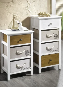 Möbel>Handgefertigte Kommode WEISS-BRAUN