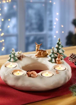 Weihnachtliche Dekorationen>Handgefertigter Adventskranz aus dem Hause Goebel BUNT