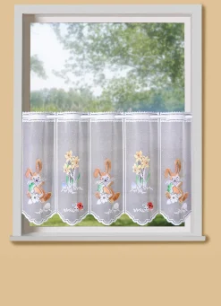 Heimtextilien>Handkolorierter Kurzstore WEISS-BUNT