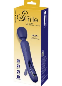 Erotik>Handlicher 2in1 Massagestab BLAU