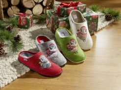 Weihnachtliche Geschenkideen></noscript>Hausschuh mit Eulen-Applikation