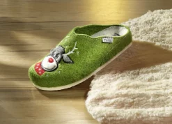 Weihnachtliche Geschenkideen|Schuhe & Einlagen>Hausschuh mit Obermaterial aus Wollfilz GRÜN