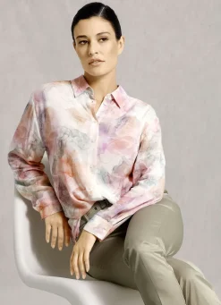 Blusen & Tuniken>Hemdbluse mit tollem Allover-Dessin MULTICOLOR