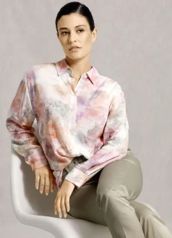 Blusen & Tuniken>Hemdbluse mit tollem Allover-Dessin MULTICOLOR
