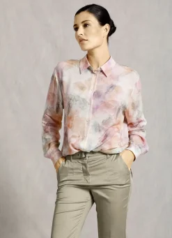 Blusen & Tuniken></noscript>Hemdbluse mit tollem Allover-Dessin MULTICOLOR