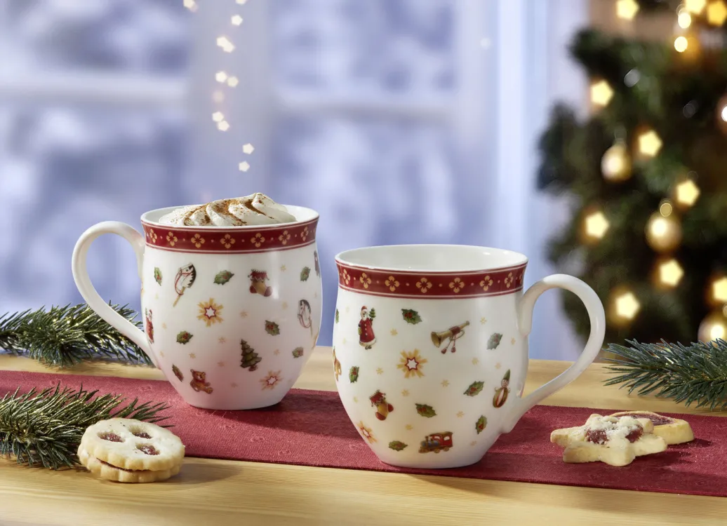 VILLEROY & BOCH Villeroy & Boch|Porzellan>Henkelbecher aus der Toy’s Delight-Kollektion WEISS-ROT