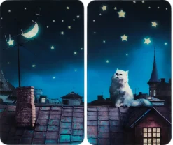 WENKO Haushaltshelfer>Herdabdeckplatten mit Motiv , 2er-Set MOON CAT