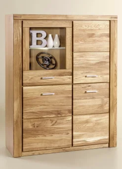 Möbel>Highboard mit Massivholzfronten WILDEICHE