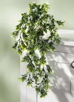 Dekoration>Hängepflanze mit kleinen weißen Büten GRÜN