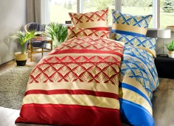 FLORELLA Heimtextilien>Hochwertige Bettwäsche-Garnitur mit Reaktiv-Druck