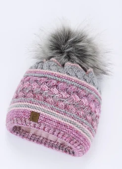 Accessoires>Interessante Damen-Mütze, mit Bommel