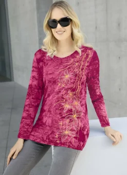 Shirts>Interessantes Shirt in Batikoptik in 3 Farben