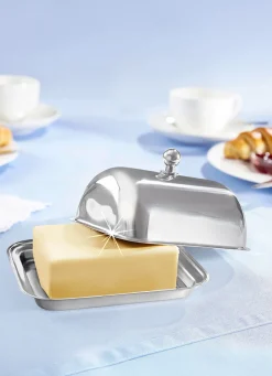 Haushaltshelfer>Isotherm-Butterdose aus Edelstahl SILBER