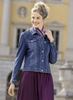 B/ANCA Jacken & Mäntel>Jacke mit Knopfleiste JEANSBLAU