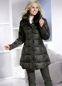 Jacken & Mäntel>Jacke mit Reptildessin OLIV-SCHWARZ