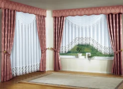 Heimtextilien></noscript>Jacquard-Übergardine mit Universalschienenband