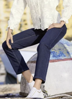 B/ANCA Hosen>Jeans mit elastischem Formbund BLAU