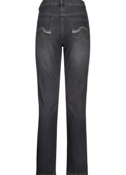 Hosen></noscript>Jeans mit schönen Stickereien und funkelnden Strassteinen