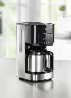CASO Elektrische Küchengeräte|Technik>Kaffeemaschine mit Thermokanne SCHWARZ-SILBER