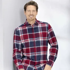 Hemden>Kariertes Hemd von "King's Road" ROT-DUNKELBLAU