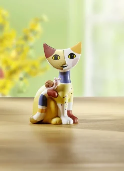 GOEBEL Dekoration>Katze mit Schnecke aus hochwertigem Porzellan BUNT