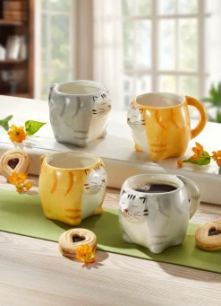 Geschirr|Dekoration>Katzen-Tasse, 2er-Set, aus hochwertiger Keramik