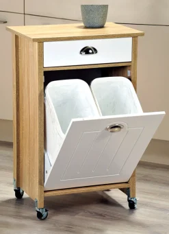 Möbel></noscript>Küchenwagen mit Mülltrennsystem