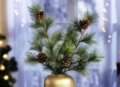 Gestecke & Kränze>Kiefernzweige mit echten Zapfen, 2er-Set GRÜN