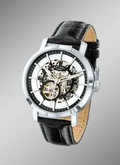 ROTARY Herrenuhren>Klassische Automatik-Herrenuhr mit sichtbarem Werk
