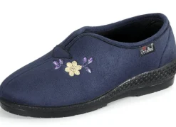 Damenschuhe|Schuhe>Klassische Damen-Hausschuhe, Weite H, mit Stickereizier