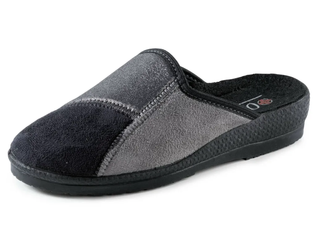 Damenschuhe|Schuhe>Klassische Damen-Hausschuhe, Weite H, im Textil-Materialmix