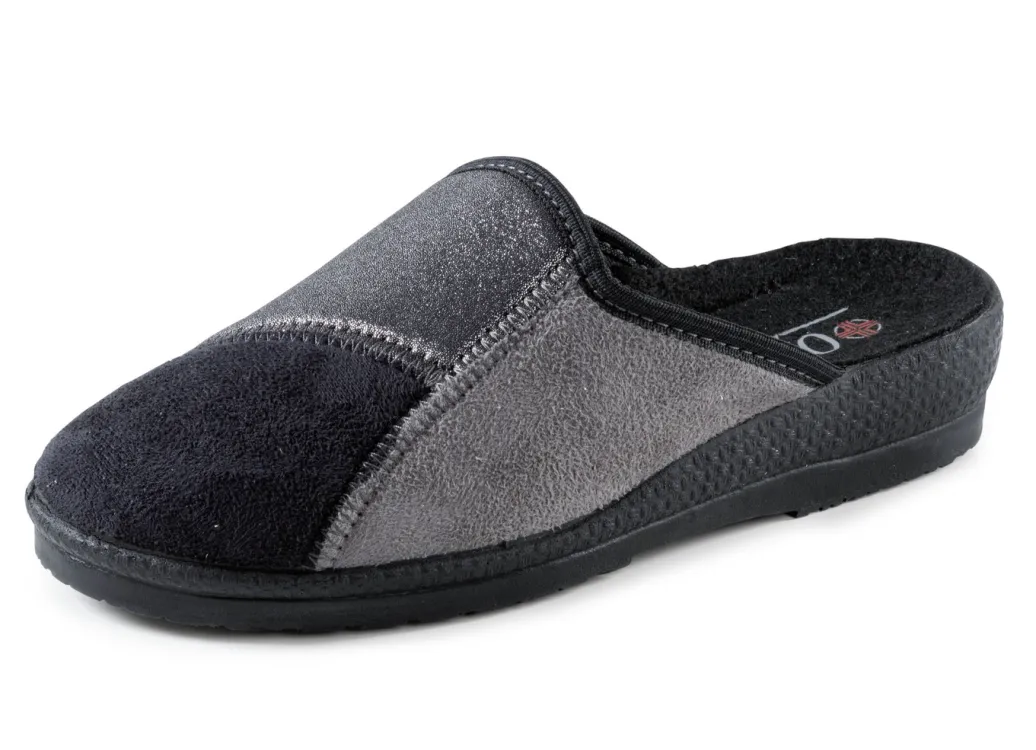 Damenschuhe|Schuhe>Klassische Damen-Hausschuhe, Weite H, im Textil-Materialmix