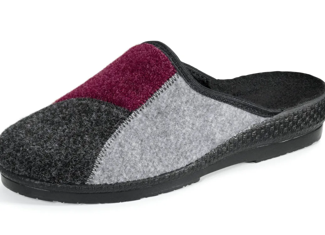 Damenschuhe|Schuhe>Klassische Damen-Hausschuhe, Weite H, im Textil-Materialmix