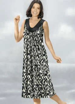 KLAUS MODELLE MADE IN GERMANY Bade- & Strandmode|Kleider>Klaus Modelle Kleid mit farbbrillantem Druckdessin SCHWARZ-ECRU