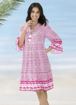 Bade- & Strandmode|Kleider>Kleid aus Viskose, allover dessiniert