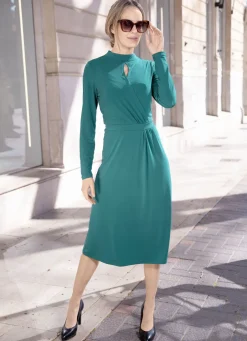 Stilschmiede Kleider>Kleid in toller Wickeloptik PETROL